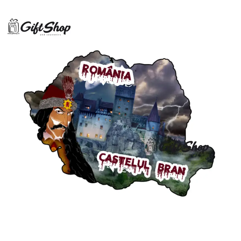Harta, romania, castelul bran, magnet frigider  mgs002